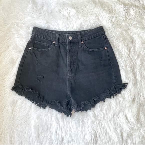 wild fable Pants - Wild Fable Black High-Rise Cutoff Denim Shorts, 4